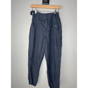 ATHLETA Voyager Linen Pants 4 BlueGrey Summer Neutral Classic Women's 26” Inseam